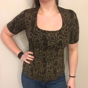 Vintage M Susan Lawrence Snake Print Top
